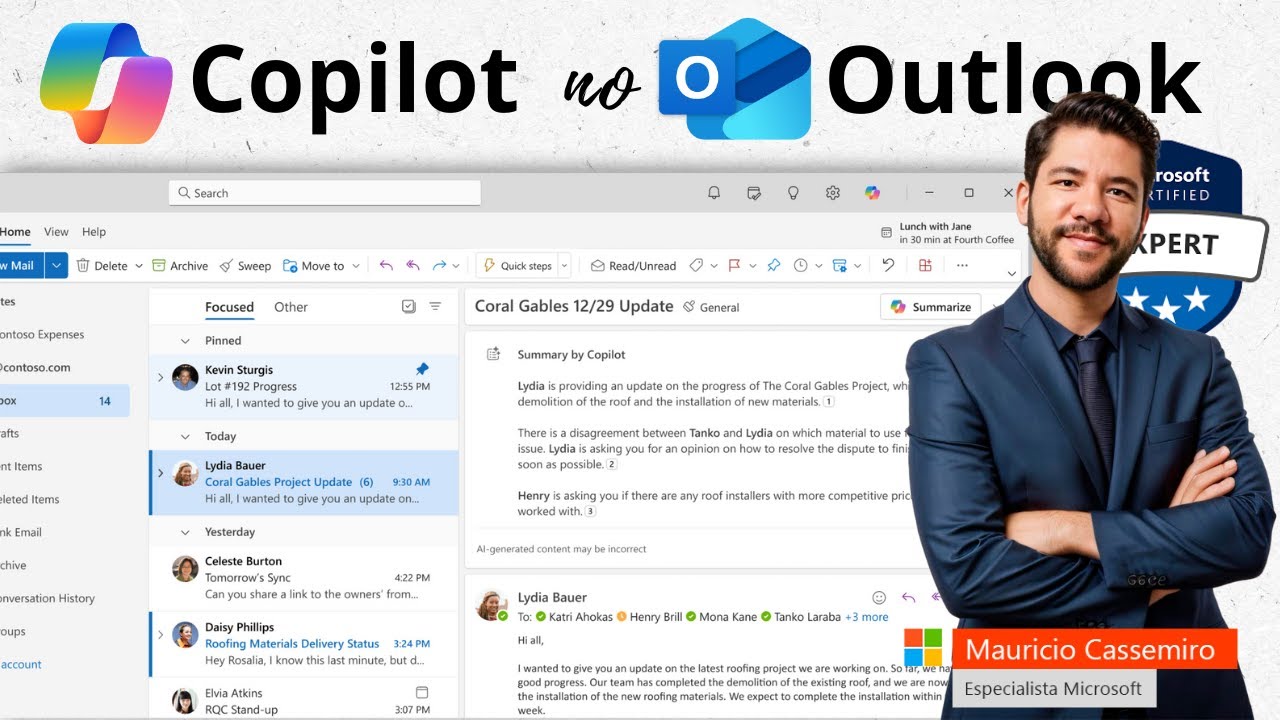 Copilot para Microsoft 365 no Outlook, por Mauricio Cassemiro