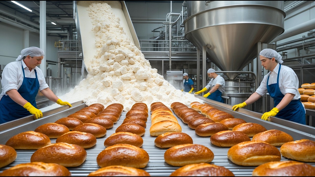كيف يُصنع خبز التّوست في المصنع؟ - طريقة إنتاج خبز التّوست 🍞🍞