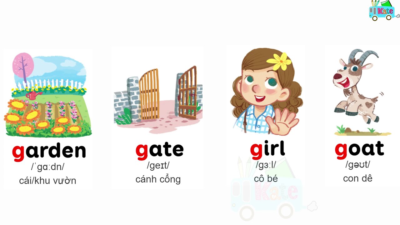 Tiếng Anh lớp 1 - Unit 7: Garden - Gate - Girl - Goat