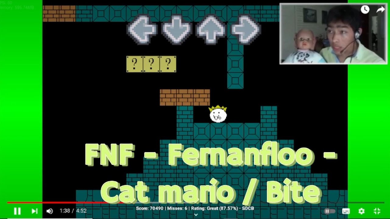 Friday Night Funkin - Fernanfloo - Cat mario / Bite