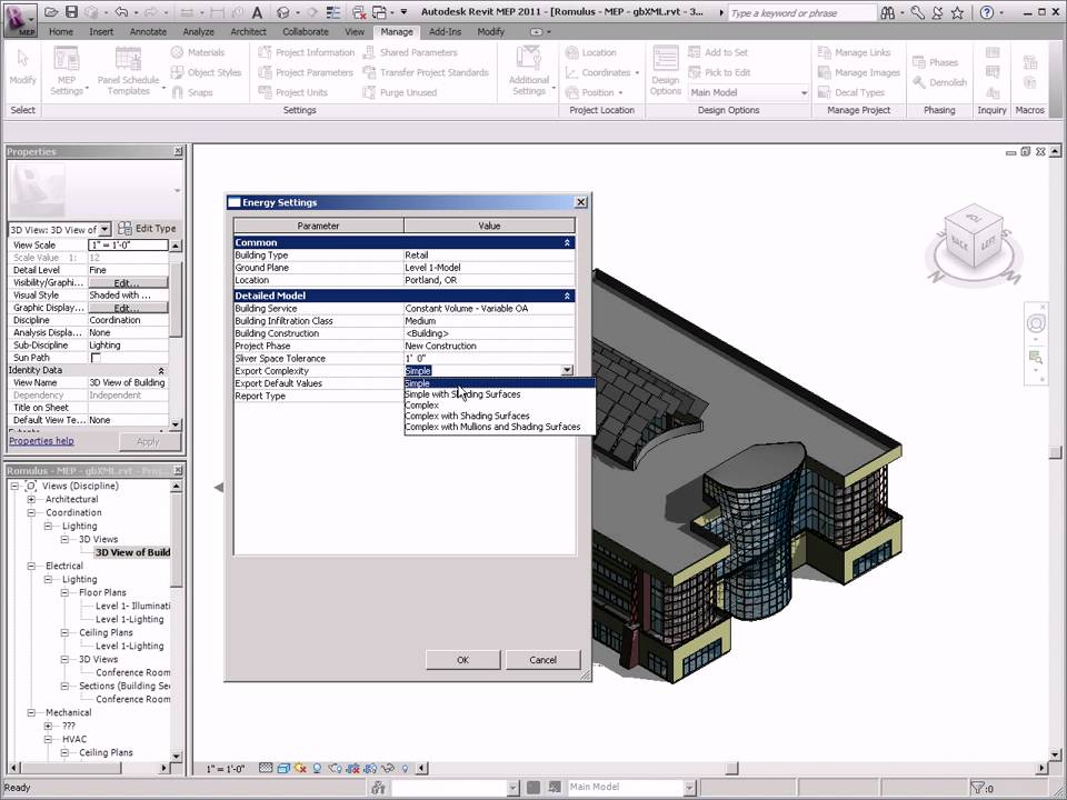 Optimizing gbXML in Autodesk Revit MEP
