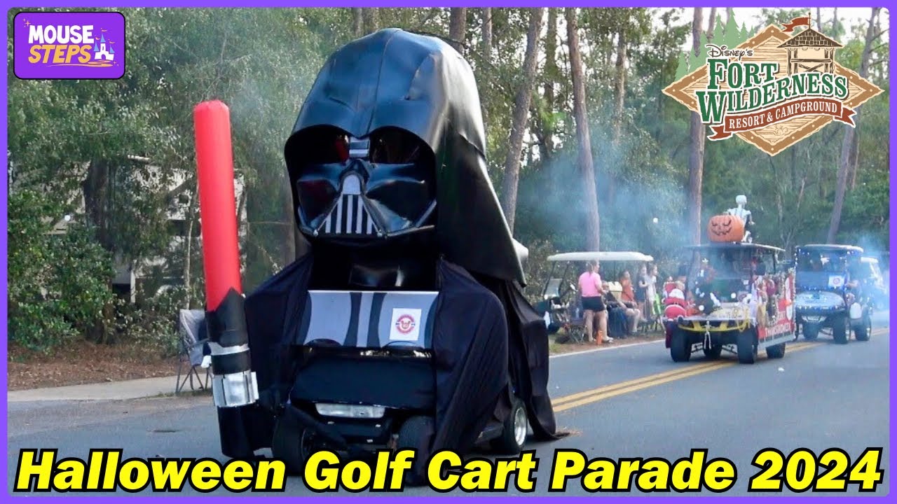 Disney's Fort Wilderness Halloween Golf Cart Parade 2024 Including Darth Vader, Jungle Cruise Carts