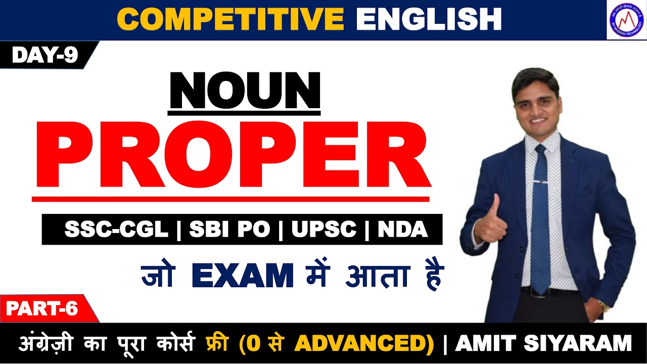 DAY -9 | PROPER NOUN | Concepts & Rules | Competitive English | Amit Siyaram | Modern English