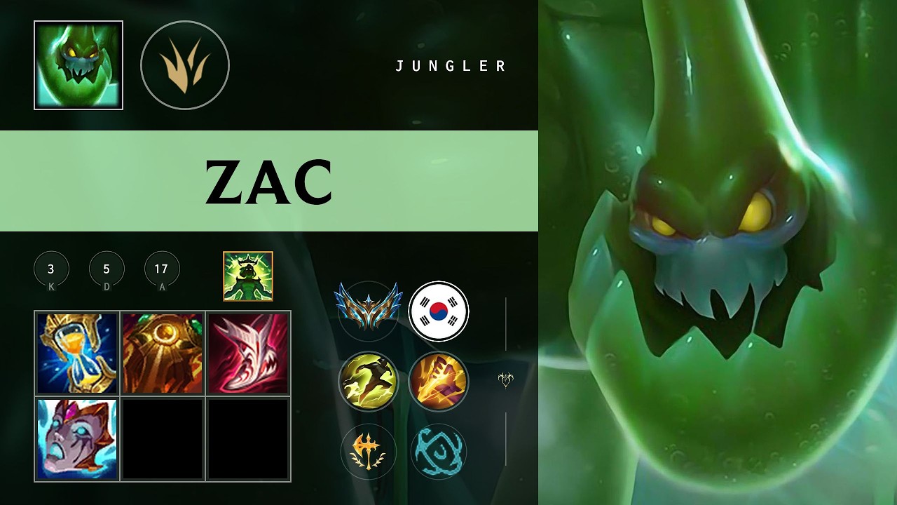 Zac Jungle vs Vi - KR Challenger Patch 26.09