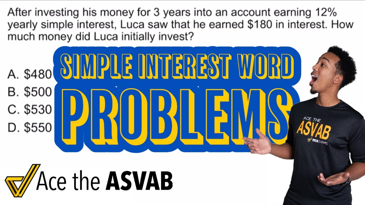 ASVAB Arithmetic Reasoning - How To Do Simple Interest Word Problems BACKWARDS!
