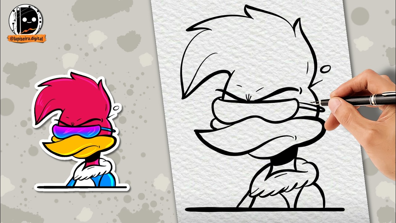 Como desenhar pica pau com juliete passo a passo