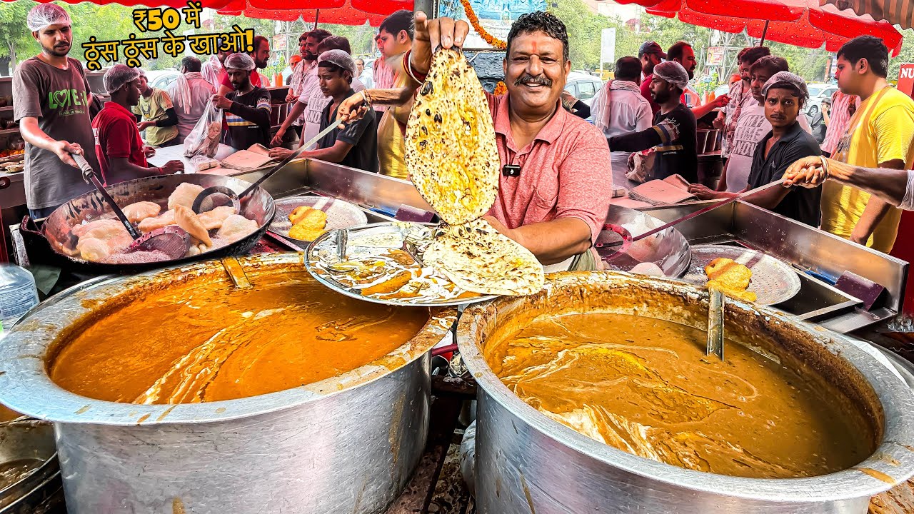 50/- Rs UNLIMITED FOOD In Delhi | Delhi Street Food | Delhi Food Tour | Indian Street Food Delhi