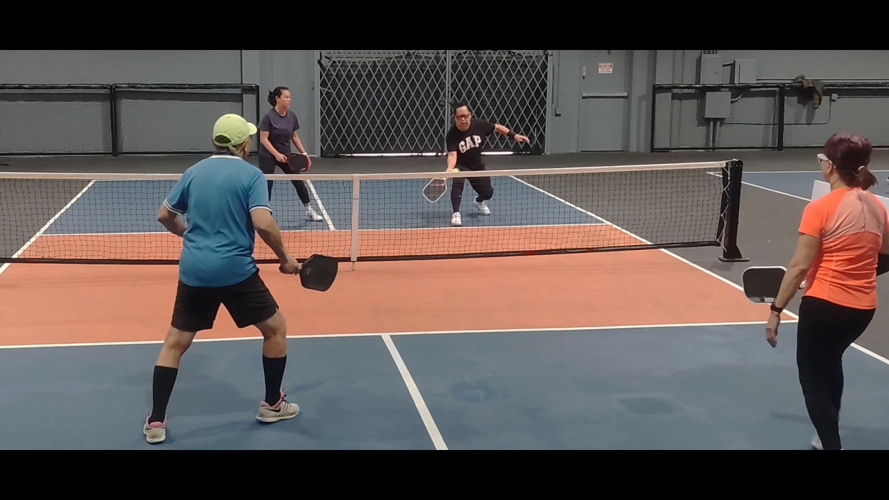 XSCAPE  Match 1 :  MANNY & JEAN (far side) vs HIEP & TANYA (near) 60+ mix dubs, Westminster, CA USA.