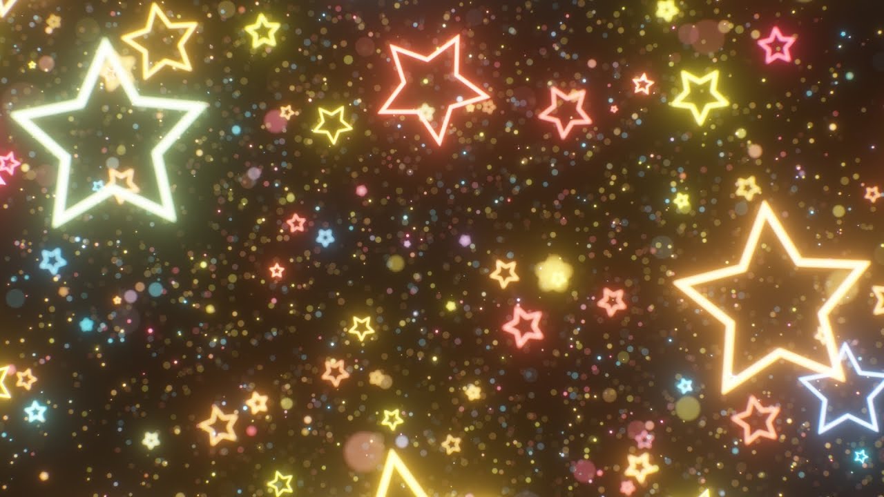 Beautiful Sparkle Space Shooting Star Outline Shapes Slowly Rain Down 4K Motion Background for Edits