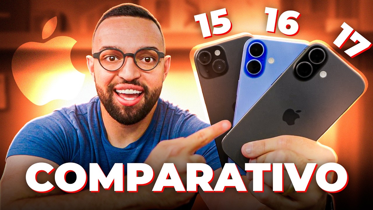 iPhone 17 vs iPhone 16 vs iPhone 15 | descubra TUDO o que muda entre eles!