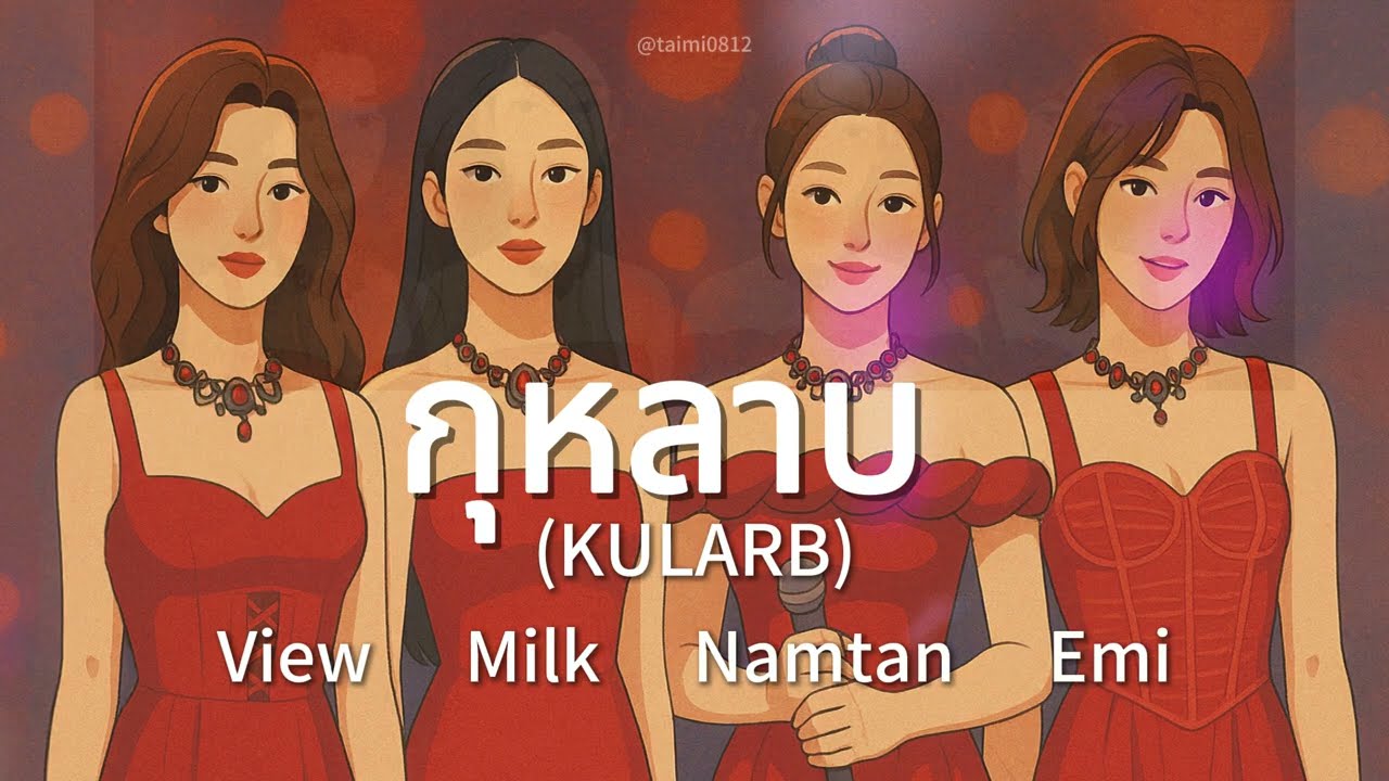 Lyrics | กุหลาบ (KULARB)玫瑰 (Live ver.) - View Milk Namtan Emi | Cover | 中-Tai-Rom-Eng