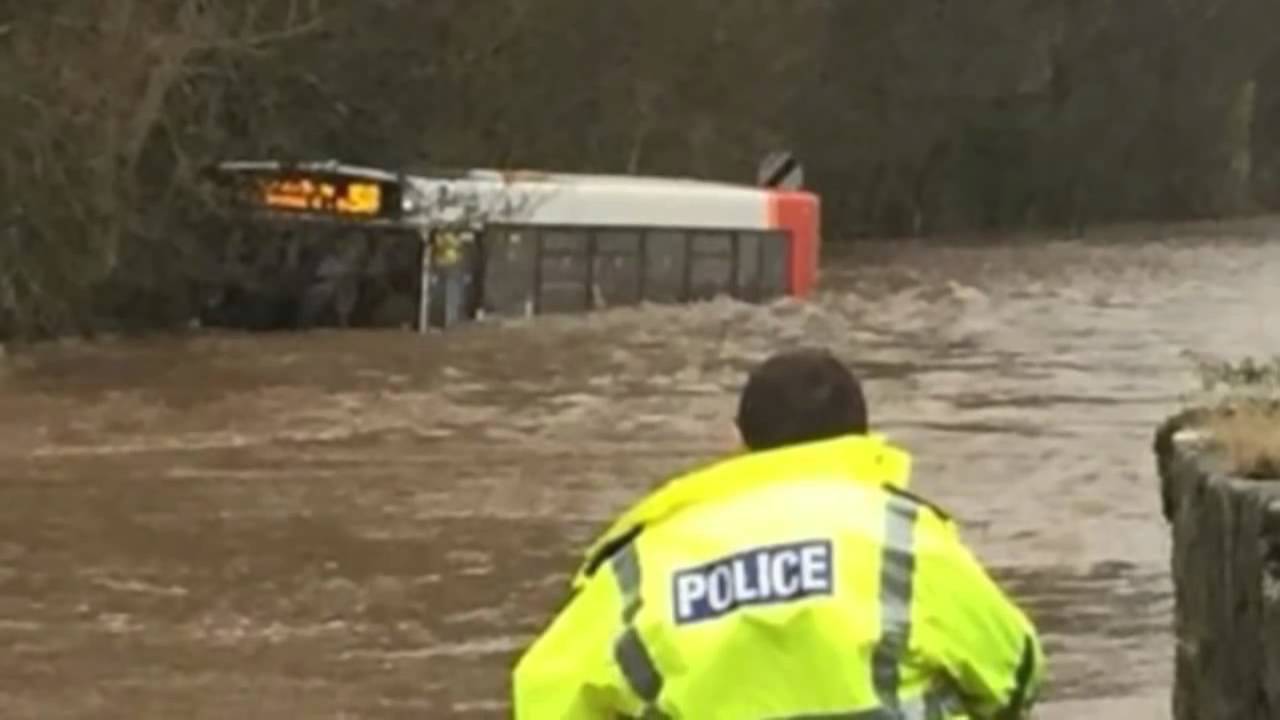 Several rescued from bus after it got stuck in Storm Frank flood waters