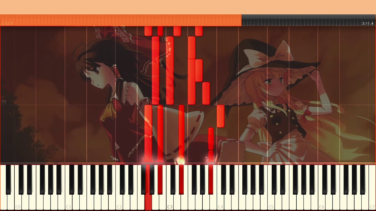 【東方ピアノMIDI】紅楼　～ Eastern Dream