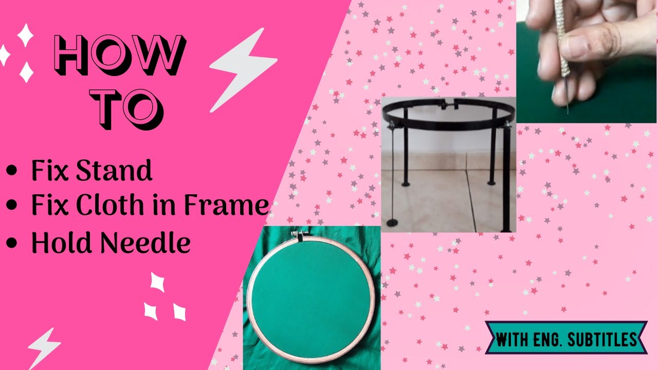 How to fix Aari iron stand| Fix cloth in frame|Hold needle in Tamil with English Subtitle