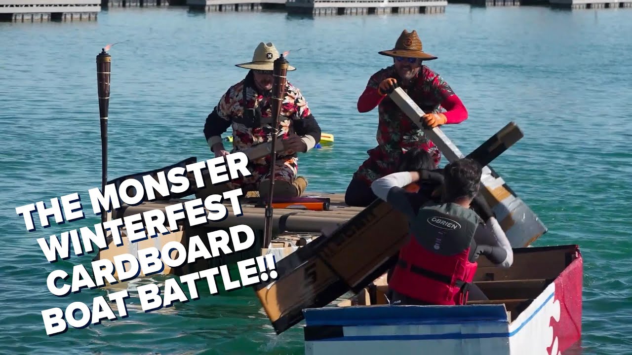 Epic Cardboard Boat Regatta at Bear Lake Monster Winterfest! Massive DIY Boats & Wild Races   AYL TV