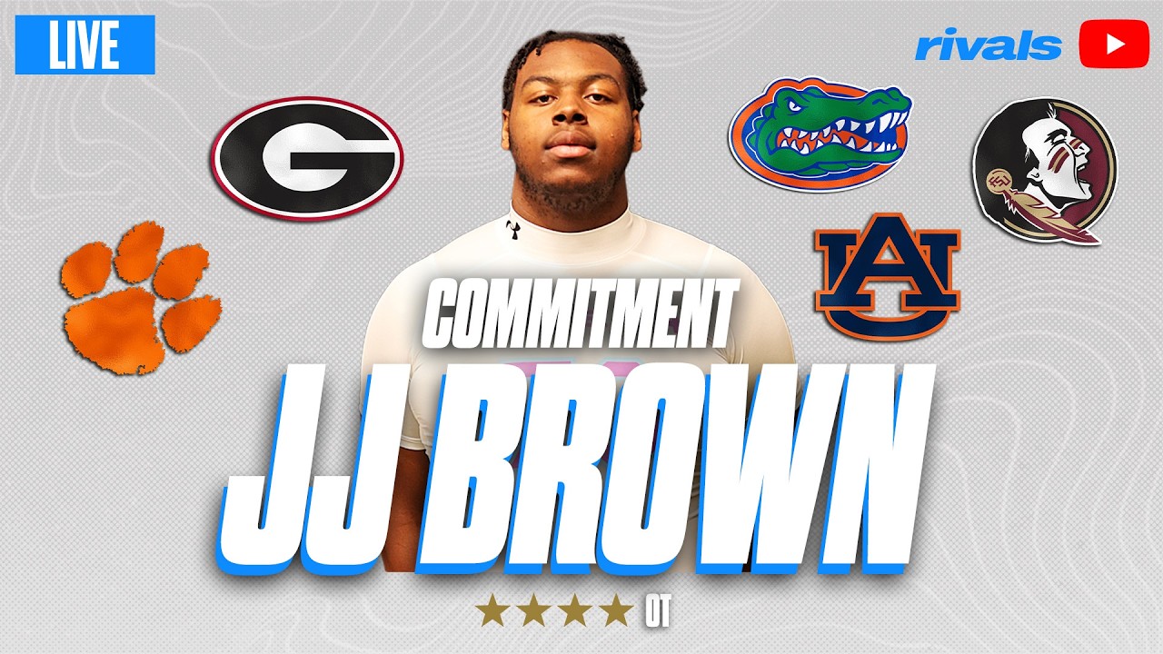 JJ Brown LIVE COMMITMENT | 4-Star OT Chooses Between Georgia, Florida, FSU, Auburn & Clemson