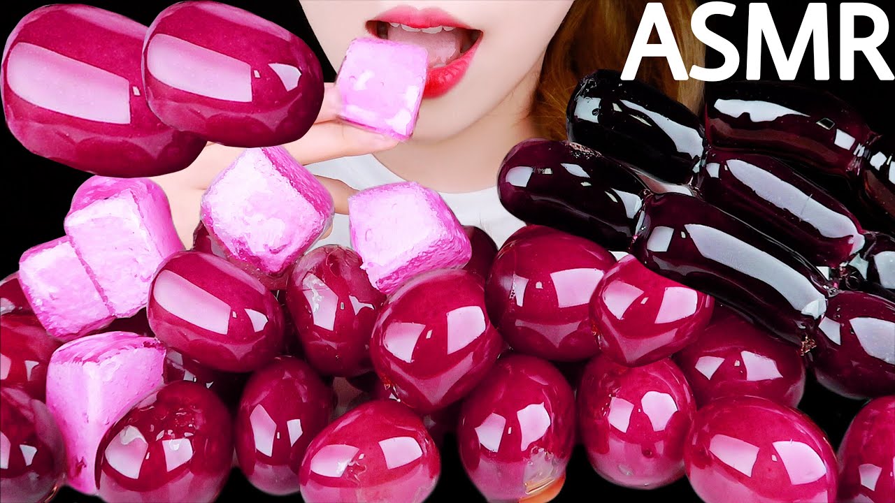 ASMR CANDIED FRUIT *TANGHULU* BLACK SAPPHIRE GRAPES, PEARS 탕후루먹방 EATING SOUNDS MUKBANG 咀嚼音