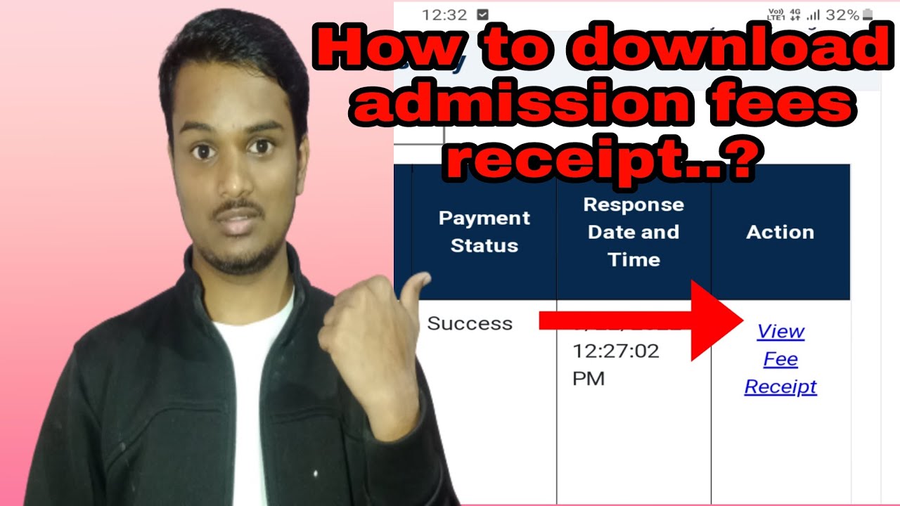 How to download admission fees receipt in uucms portal...?