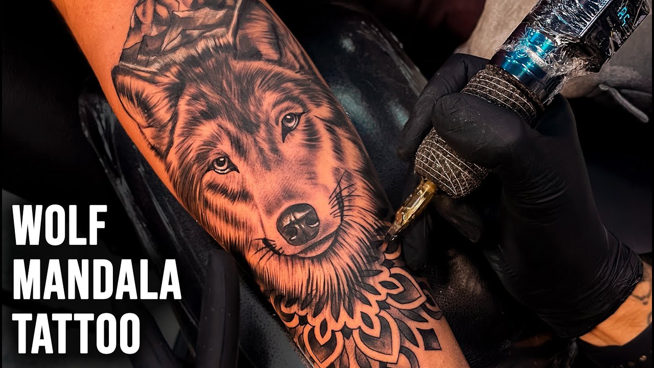 WOLF & MANDALA TATTOO ( COVER-UP TATTOO )