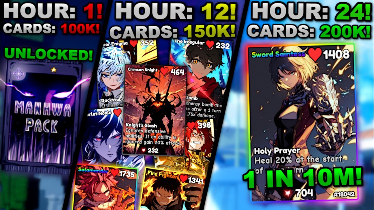 Spending 24 Hours Opening Manhwa Cards in Anime Card Battle... Here's What I Got!
