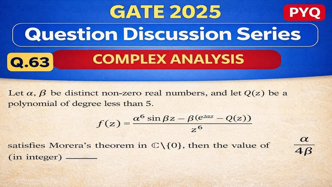 GATE 2025 | Question 63 | Complex Analysis | Morera’s Theorem | PYQ Discussion