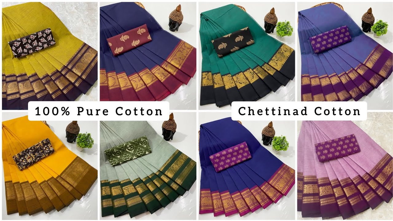 WhatsApp for Order: 9655430091 🍁 Chettinad Pure Cotton Saree 🍁 Saree without blouse 680+S 