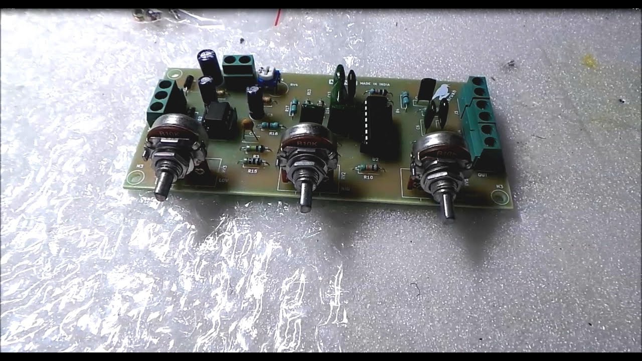VASP 3 WAY ACTIVE CROSSOVER FILTER - ASSEMBLED BOARD OVER VIEW SOUND TEST