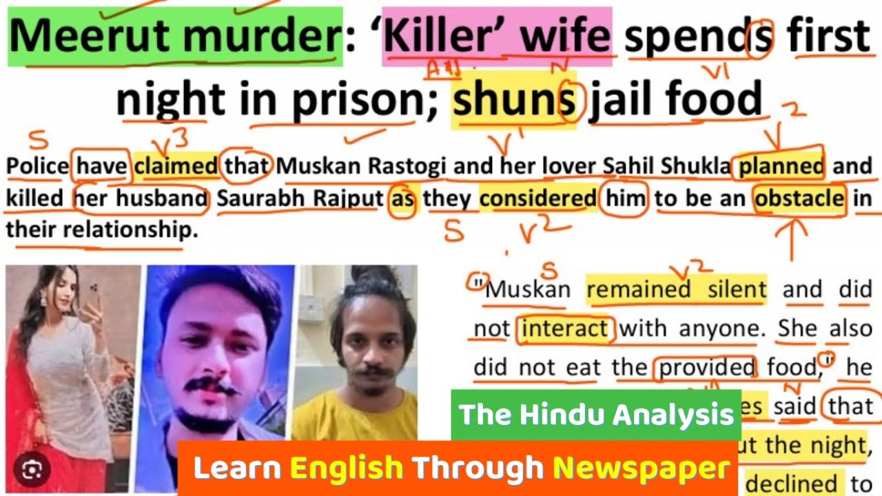 Meerut Muder Case: The Hindu Analysis Today | English newspaper Reading Today  | English Reading