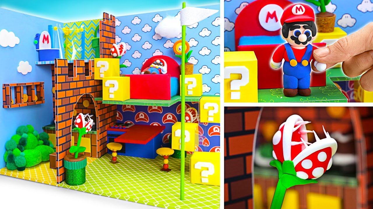 FACILE! Incredibile Casa In Miniatura A Tema Mario || DIVERTIMENTO FAI DA TE 🍄🏰
