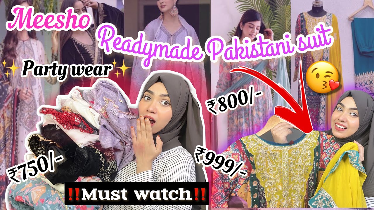Readymade partywear pakistani suit✨😍from Meesho‼️💸affordable partywear suit haul 
