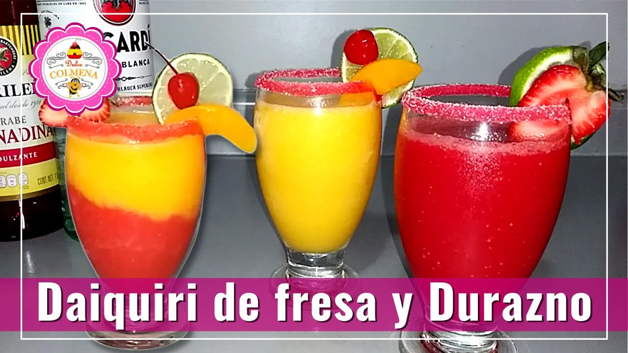 Como preparar Daiquiri de Fresa y de Durazno estilo frozen