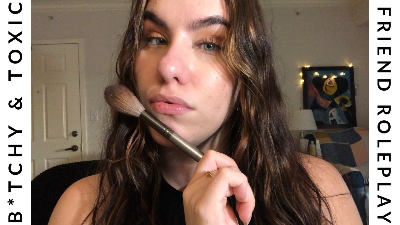 ASMR toxic/mean highschool friend does your makeup roleplay( fast and agressive)