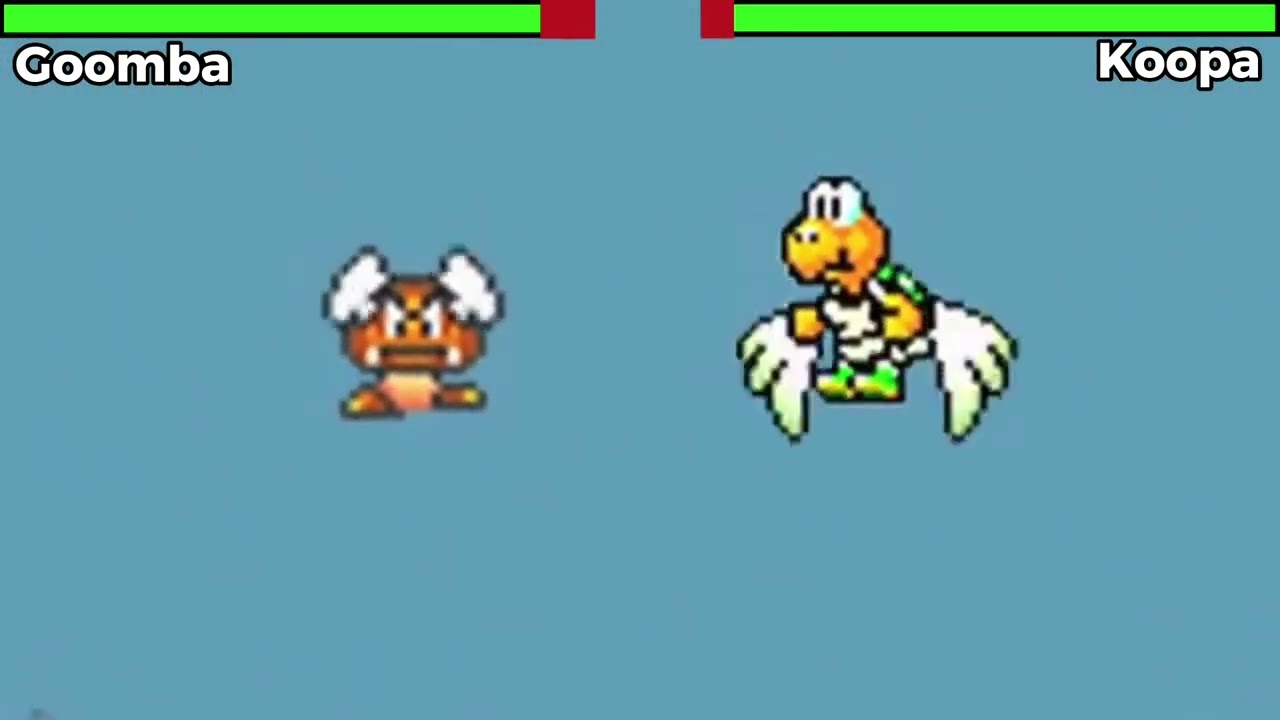 Goomba VS Koopa With HEALTHBARS!