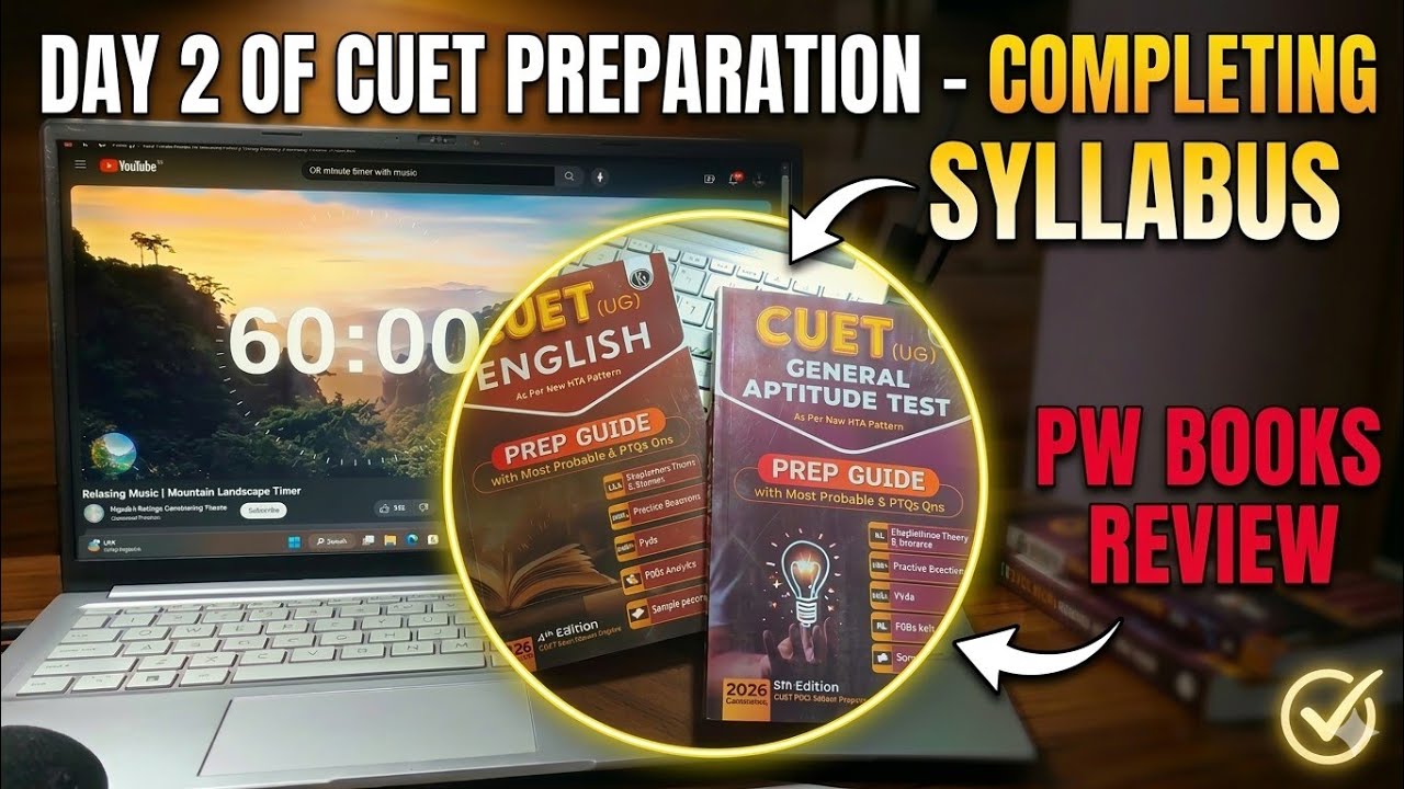  Day 2 CUET 2026 Preparation🔥 | Study Vlog | Completing Syllabus & PW Books Review