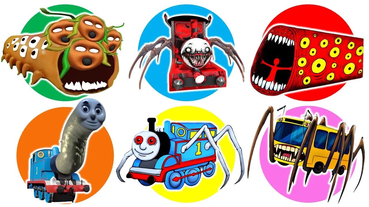 Spin Wheel Tree Head Train, Choo Choo Charles, Train Eater, Thomas Lipan, Thomas Train, Bus Eater