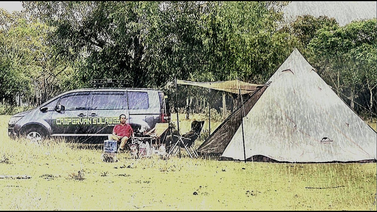BERMALAM DI MOBIL CAMPERVAN BERSAMA ISTERI HUJAN DERAS - TRIP CAMPING - CAR CAMPING