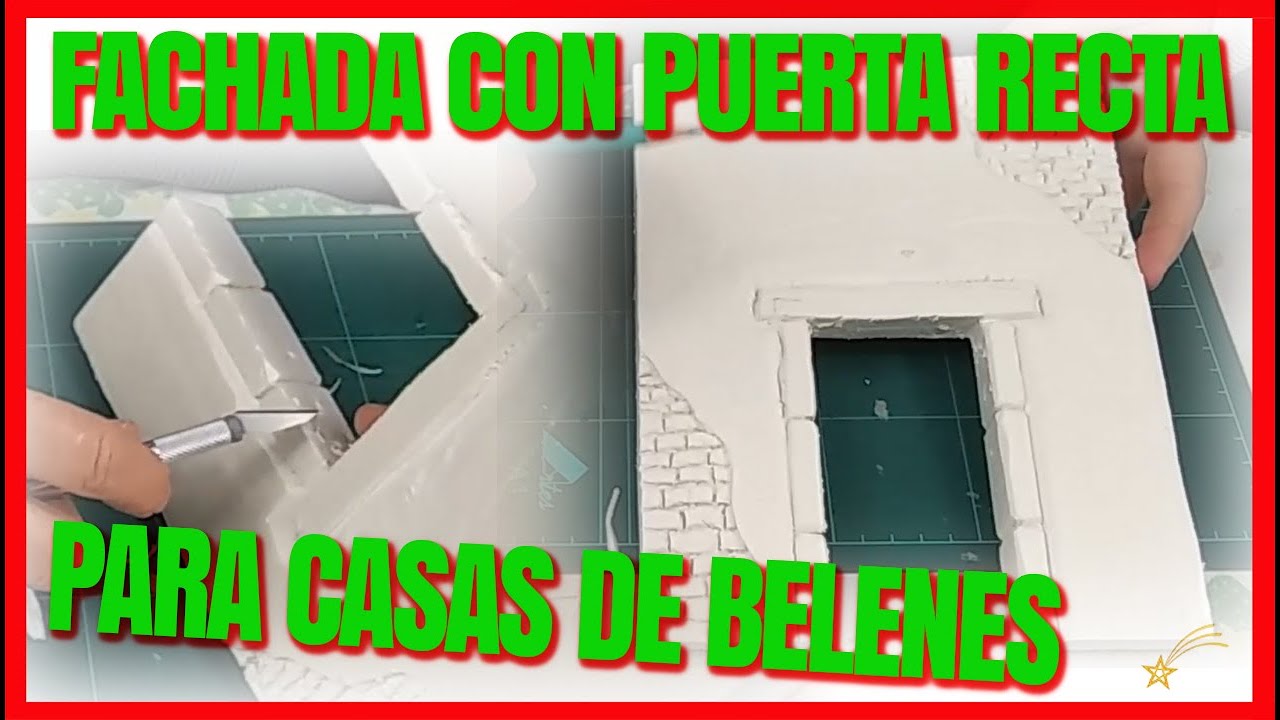 👉🏘 Fachada con puerta recta para casas de Belenes