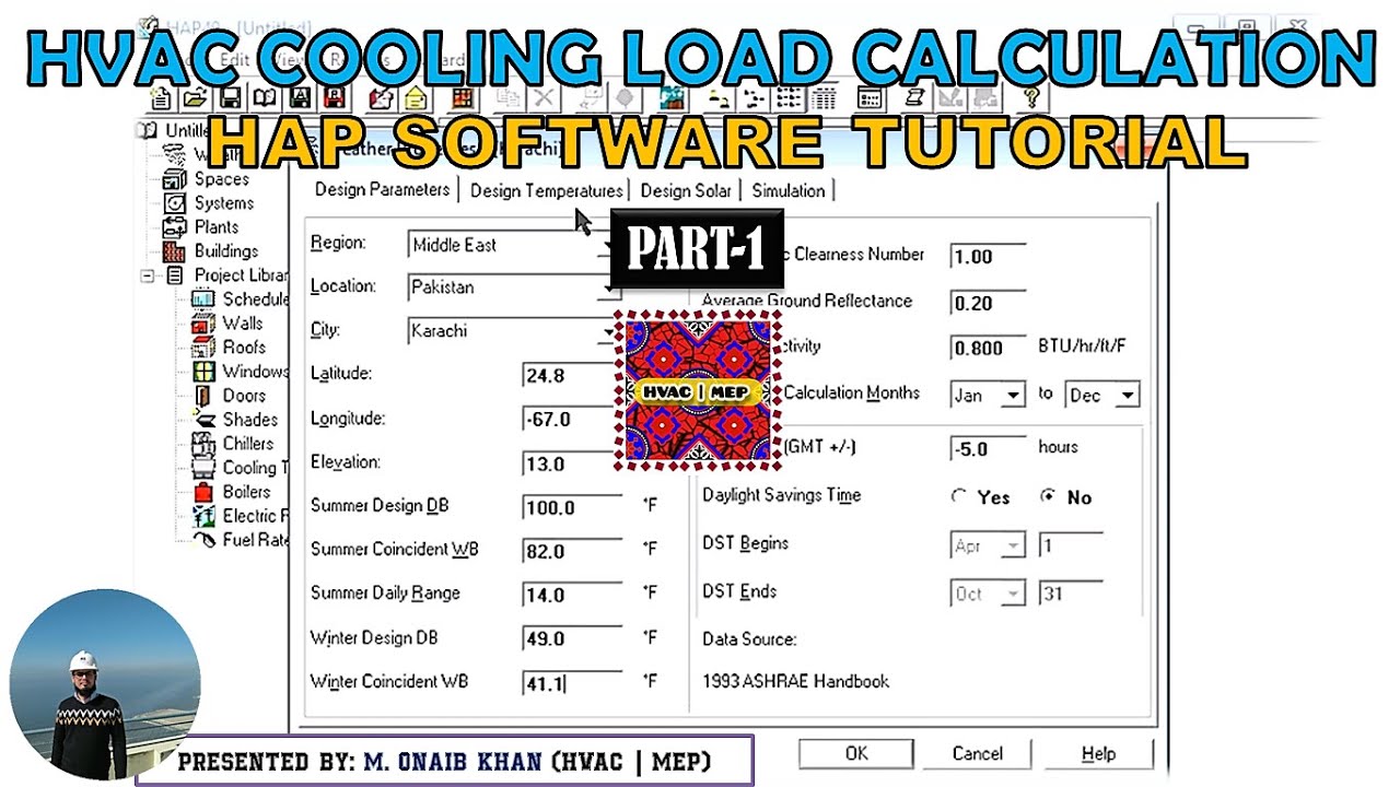 HVAC Cooling Load Calculation | HAP Software Tutorial Part-1 in Urdu