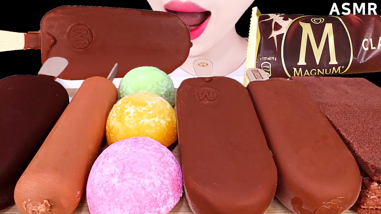 ASMR MUKBANG｜CHOCOLATE COVERED ICE CREAM, MAGNUM, RICE CAKE 초콜릿 아이스크림, 찹쌀떡, 매그넘 EATING SOUNDS 먹방