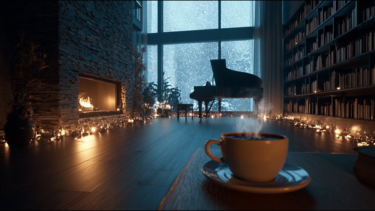 Soft Jazz Piano for Focused Late Night Desk Work | Deep Winter Concentration