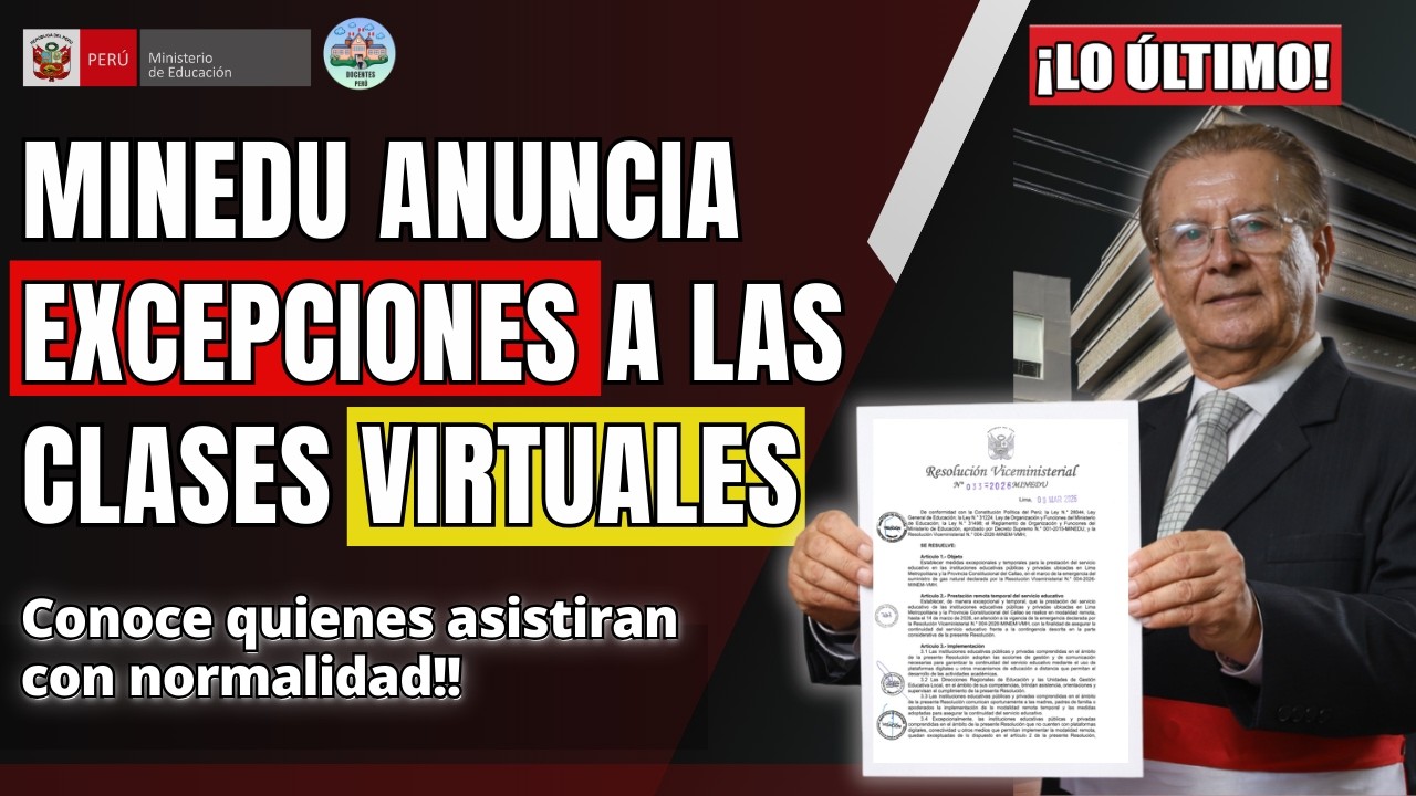 𝐋𝐎 𝐔́𝐋𝐓𝐈𝐌𝐎!! 𝐌𝐈𝐍𝐄𝐃𝐔 𝐀𝐍𝐔𝐍𝐂𝐈𝐀 𝐄𝐗𝐂𝐄𝐏𝐂𝐈𝐎𝐍𝐄𝐒 𝐀 𝐋𝐀𝐒 𝐂𝐋𝐀𝐒𝐄𝐒 𝐕𝐈𝐑𝐓𝐔𝐀𝐋𝐄𝐒 𝐘 𝐓𝐑𝐀𝐁𝐀𝐉𝐎 𝐑𝐄𝐌𝐎𝐓𝐎 𝐃𝐄 𝐃𝐎𝐂𝐄𝐍𝐓𝐄𝐒!!