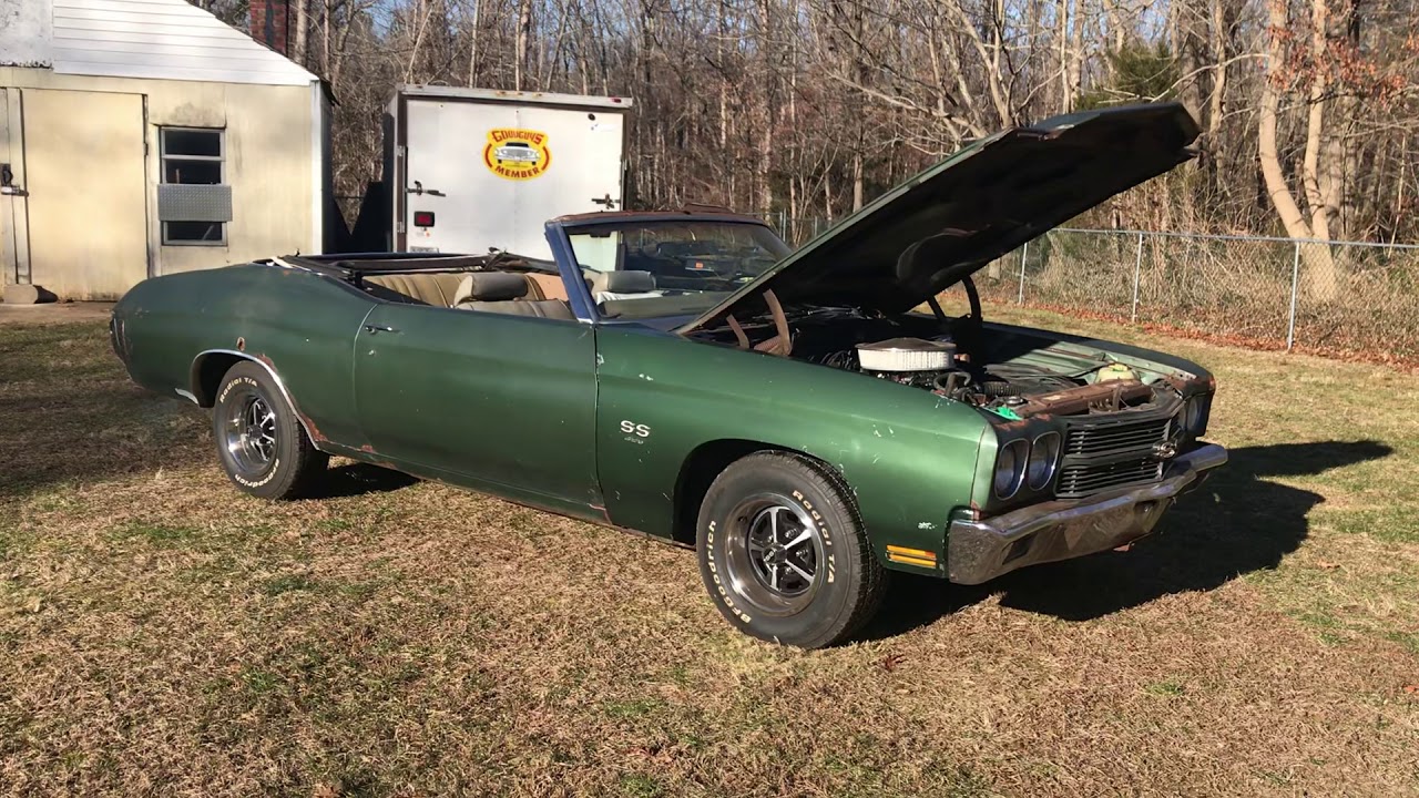 Real L34 1970 SS Chevelle 4speed convertible Barn find .