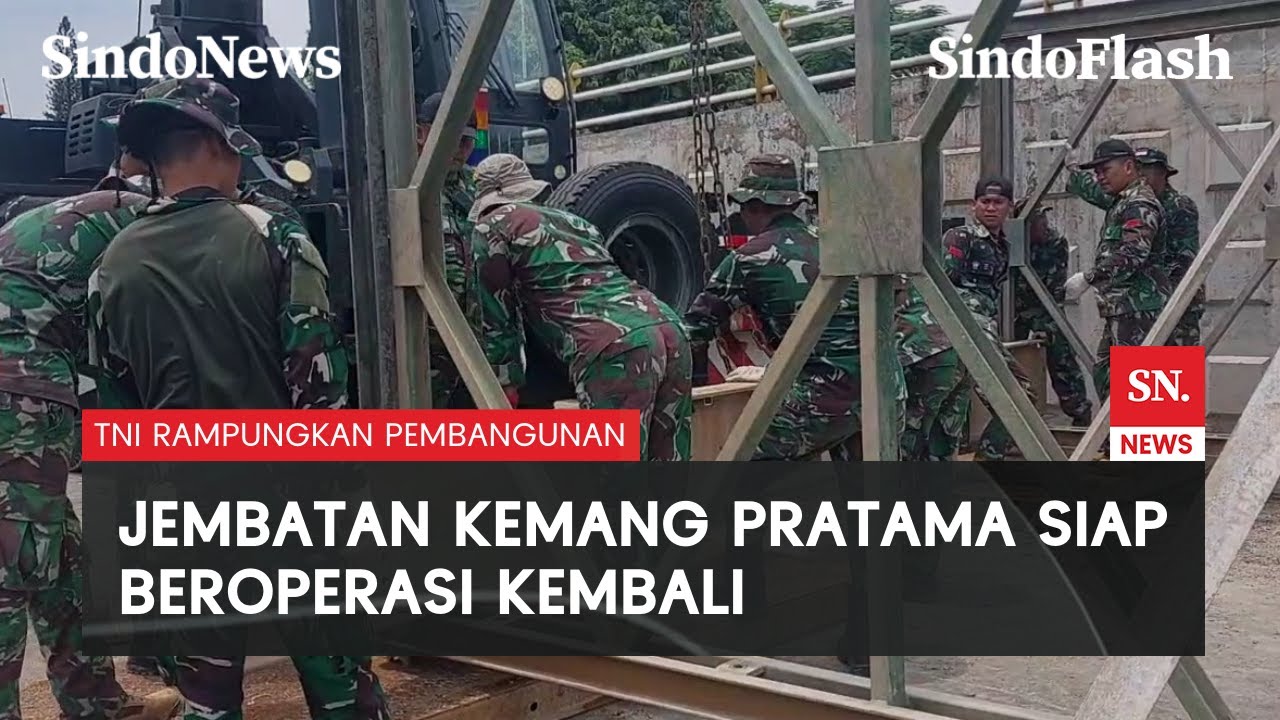 TNI Perbaiki Jembatan Kemang Pratama Bekasi yang Ambruk akibat Banjir | Sindo Flash
