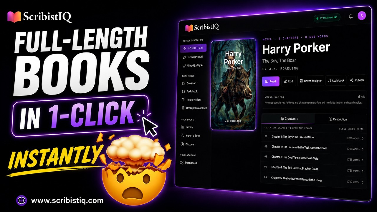 Create an entire professional books in 1-click!