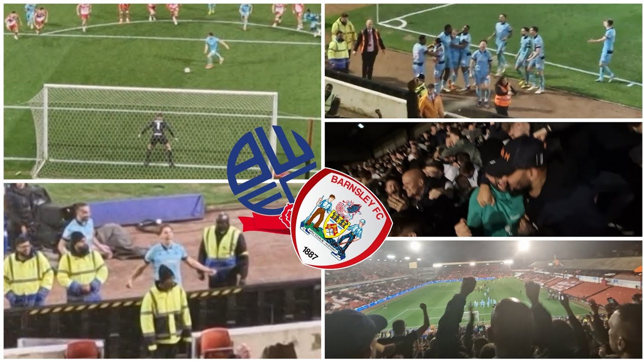 DION DOUBLE!!! WILLIAMS STUNNER!!! LIMBS IN OAKWELL AWAY END AS BOLTON BEAT BARNSLEY 3-1