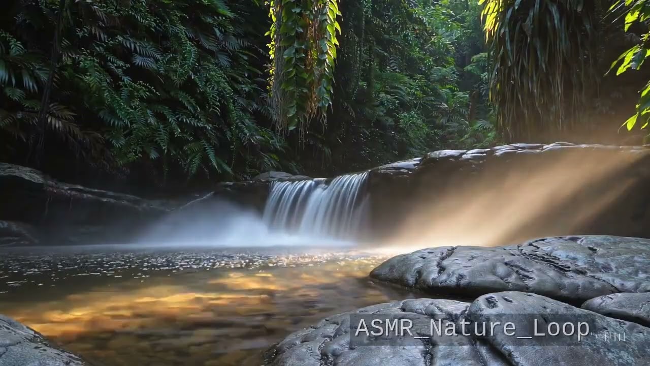 4k Rainforest Waterfall Sounds for Sleep & Meditation &mdash; Relaxing Nature ASMR 4K