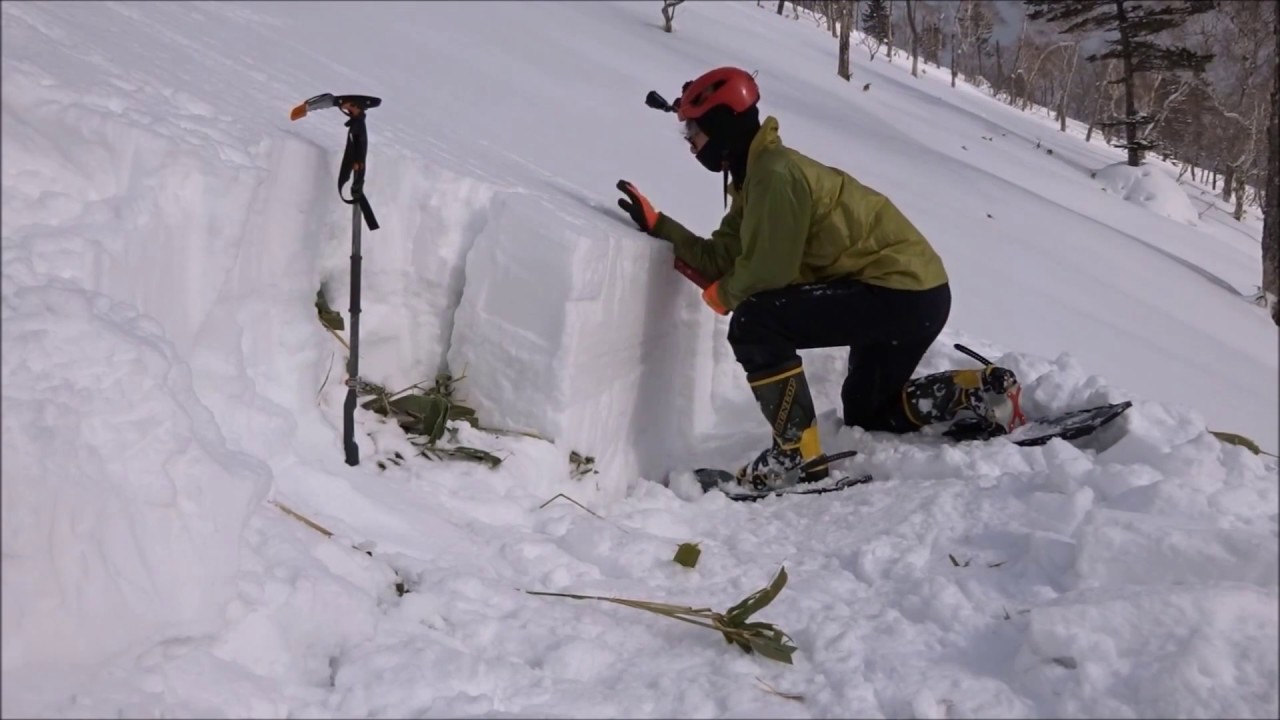 雪崩弱層テスト危険サインはこれだ！テストのやり方(字幕）バックカントリー雪崩対策エクステンデッドカラムテスト　　Extended Column Test