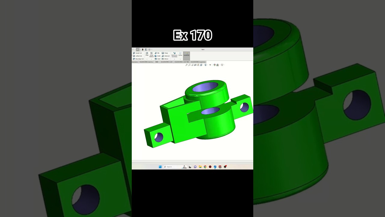 Exercise 170 for beginners SolidWorks Tutorial! SolidWorks