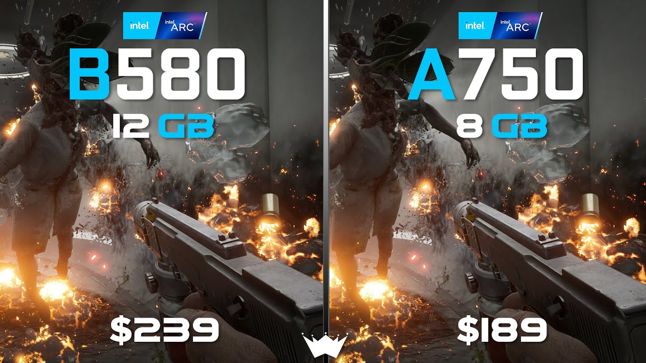 ARC B580 12GB vs ARC A750 8GB | Tested in 10 Games | 1080P
