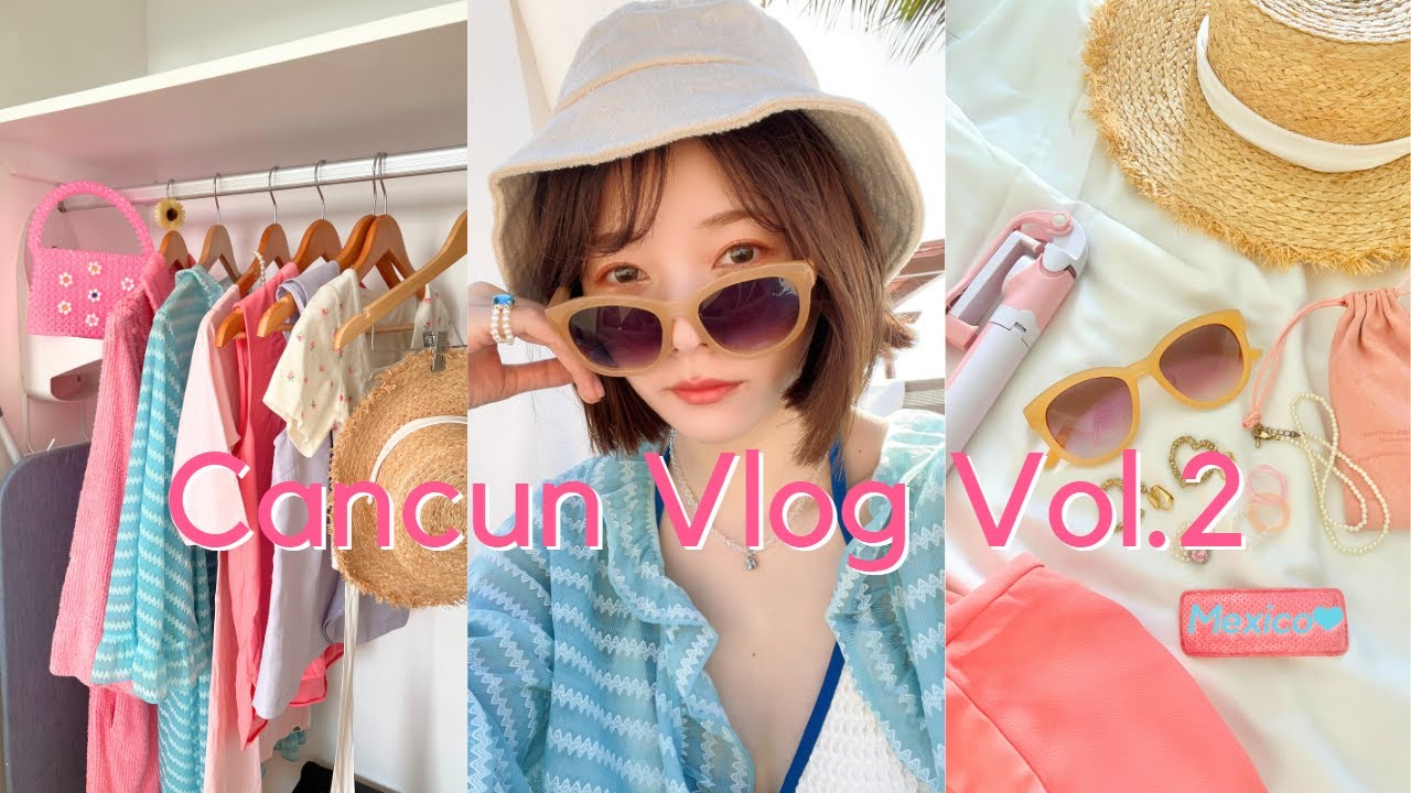 【メキシコ】カンクン現地グルメvlog🍉Vol.2  セノーテと海／パッキング／バーはしご／食あたり